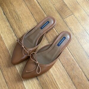 Margaux Brown Leather Mules